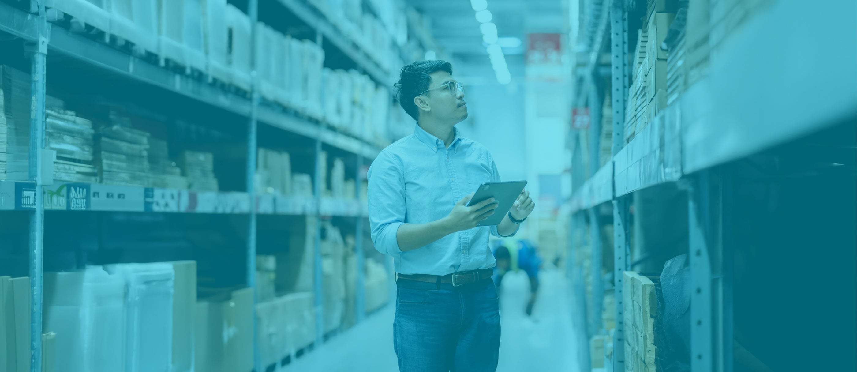 Man in warehouse