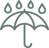 Rain on umbrella icon